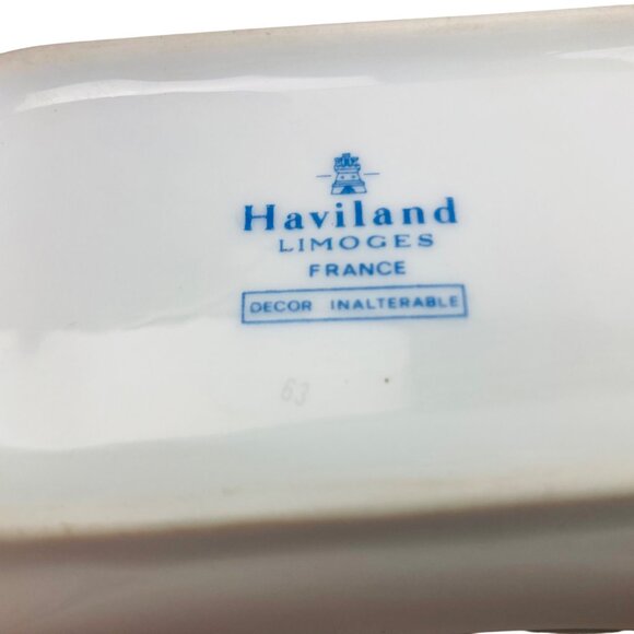 Vintage Haviland Limoges France Floral Porcelain Set - Vase, Tray, Trinket Box - Picture 9 of 13